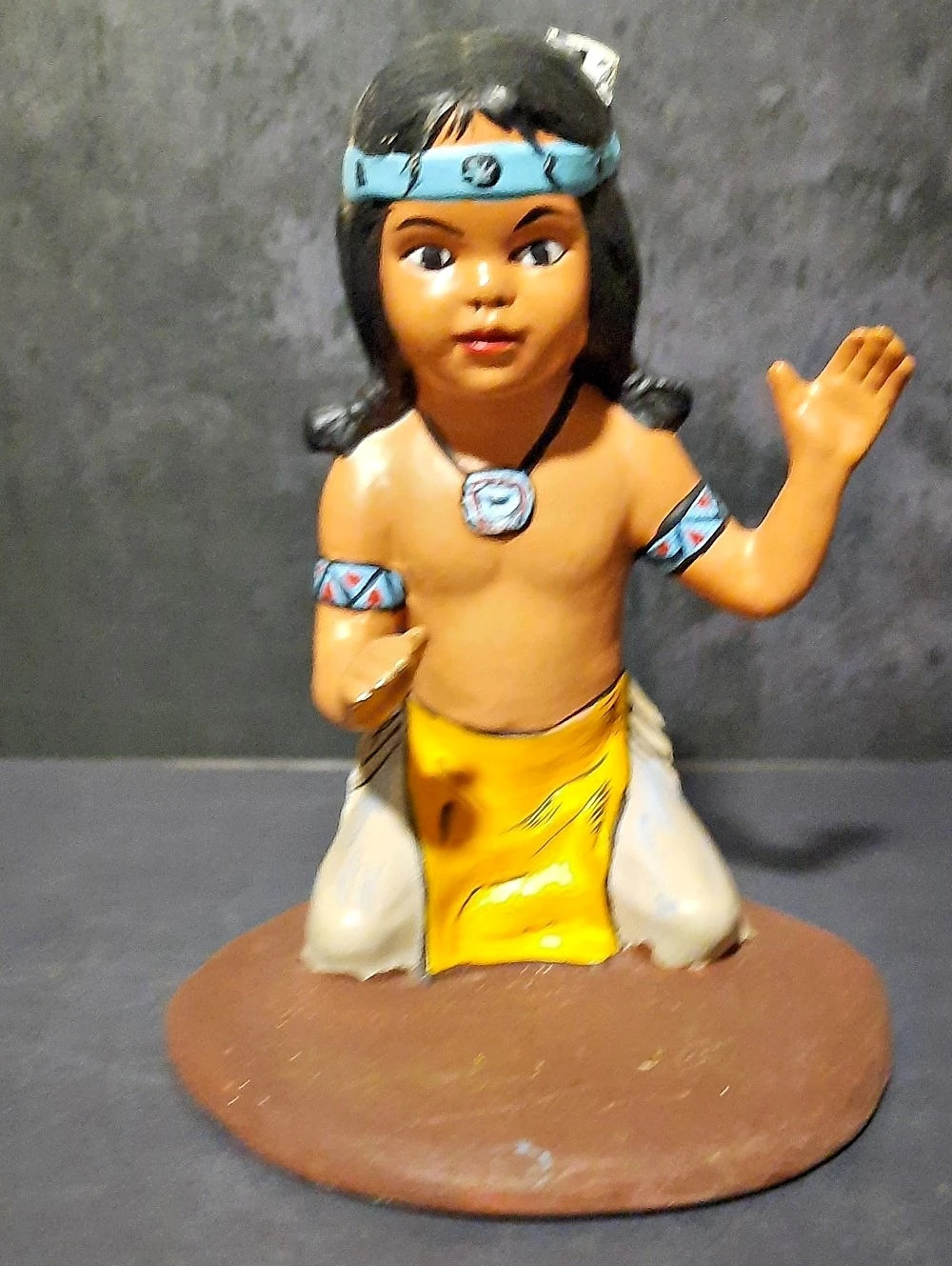 Vintage 1990 Signed Rod Kelly hand-painted Native American Figurine